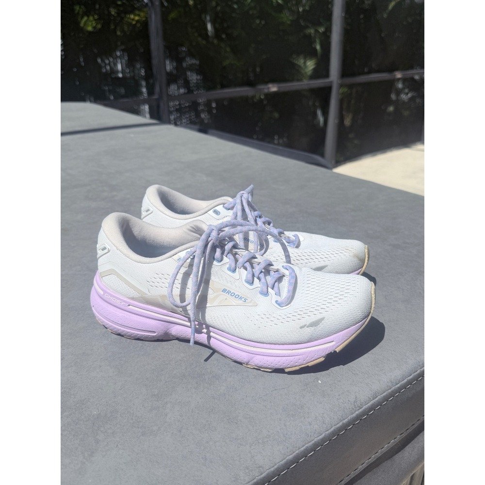 Brooks Ghost 15 Womens Running Shoes Grey Purple 1203801B166 Size 8